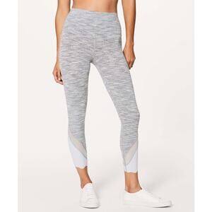 Lululemon Wunder Under Crop II Scallop 23" Wee Are From Space Silver Spoon Gray